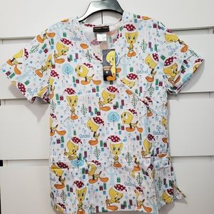 Tweety Bird Scrubs Top